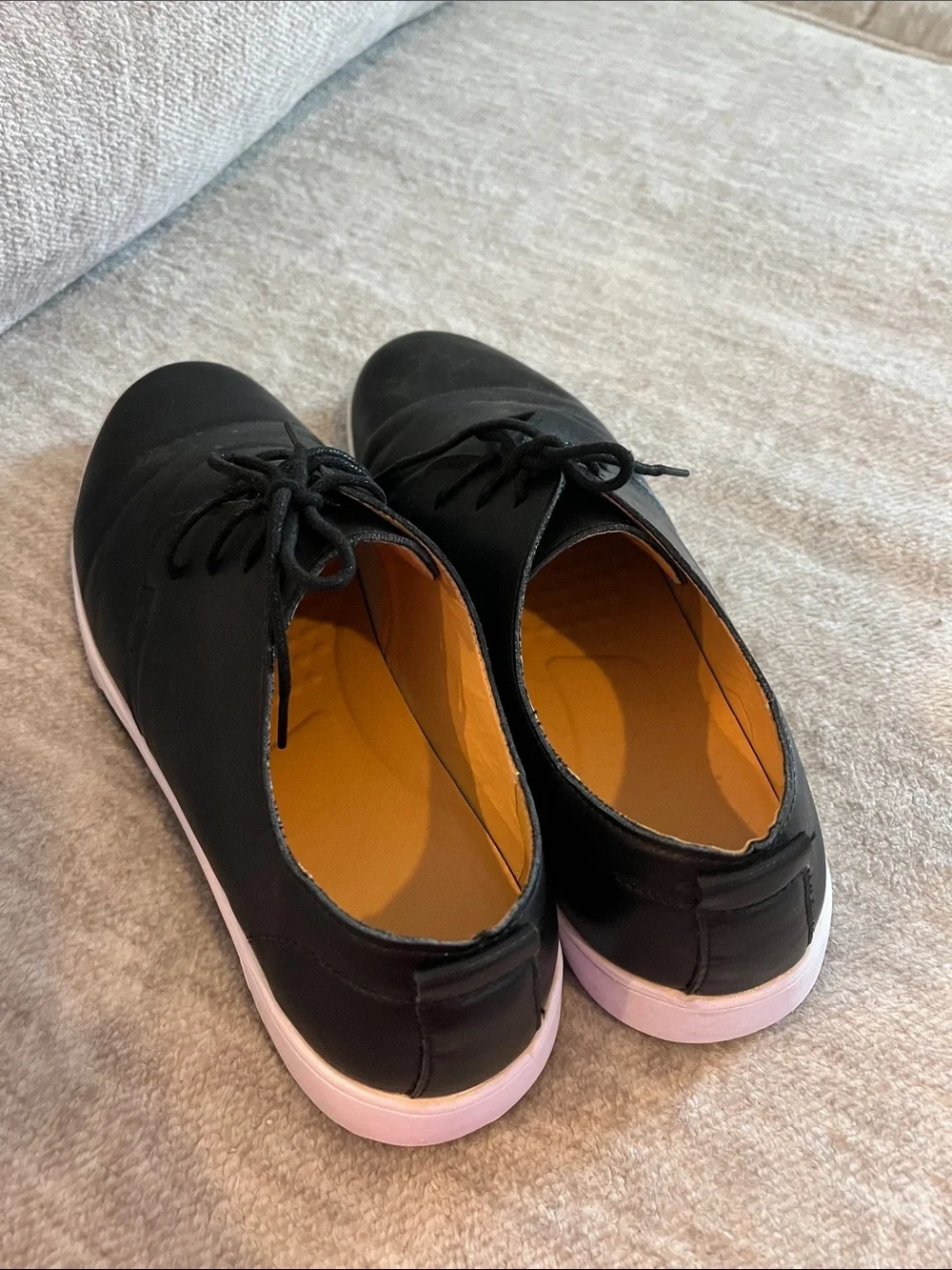 Men's Black Faux Leather Lace-Up Casual Sneakers